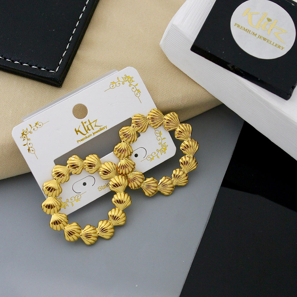 Klitz Designer Shell Design Statement Studs Earrings