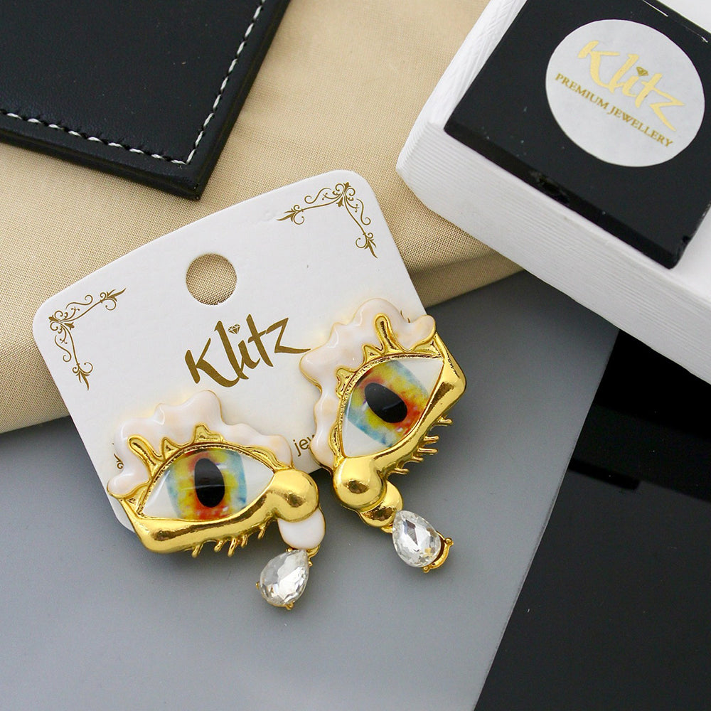 Klitz Trendy Artistic Eye Design Dangler Earrings