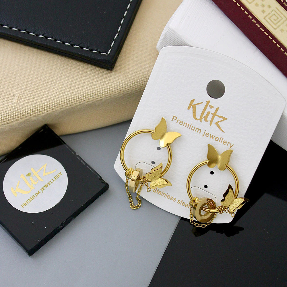 Klitz Stylish Butterfly Fashion Dangler Earrings