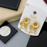 Klitz Designer Flower Pattern Dangler Earrings 