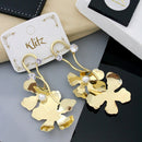 Klitz Designer Pearl Accent Floral Dangler Earrings