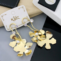 Klitz Designer Pearl Accent Floral Dangler Earrings