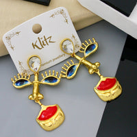 Klitz Trendy Artistic Eye Design Dangler Earrings