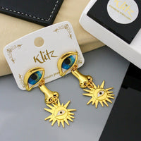 Klitz Trendy Artistic Eye Design Dangler Earrings