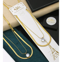 Klitz Crystal Modern Minimal Snake Chain Necklace  ( 1 Piece Only)