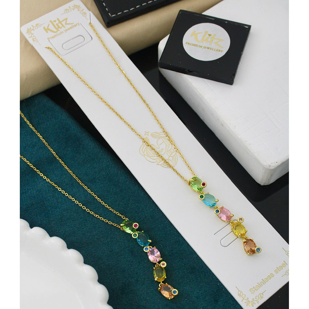 Klitz Sparkling Crystal Stone Necklace  ( 1 Piece Only)