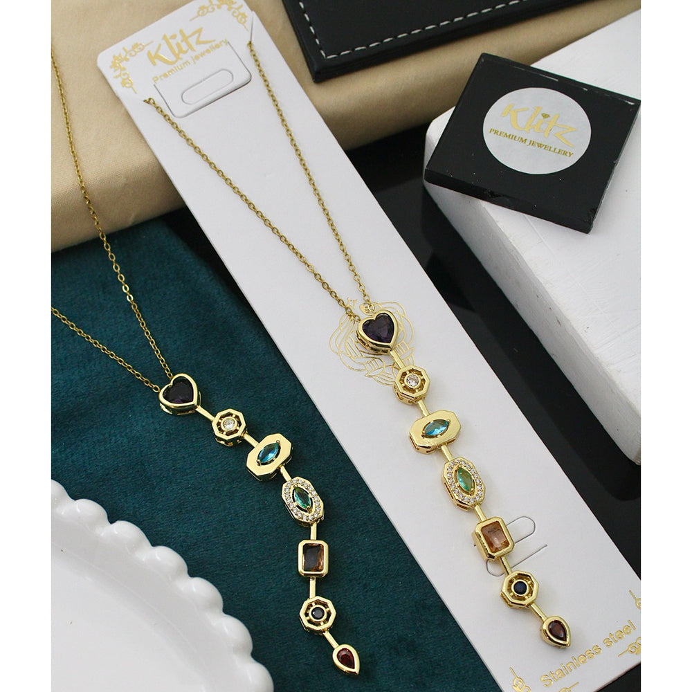 Klitz Sparkling Crystal Stone Necklace  ( 1 Piece Only)