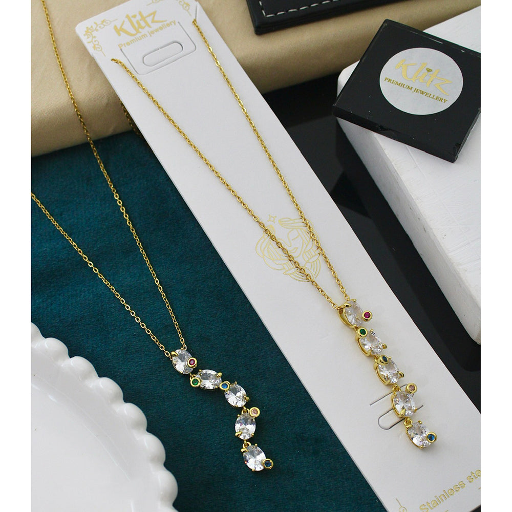 Klitz Sparkling Crystal Stone Necklace  ( 1 Piece Only)