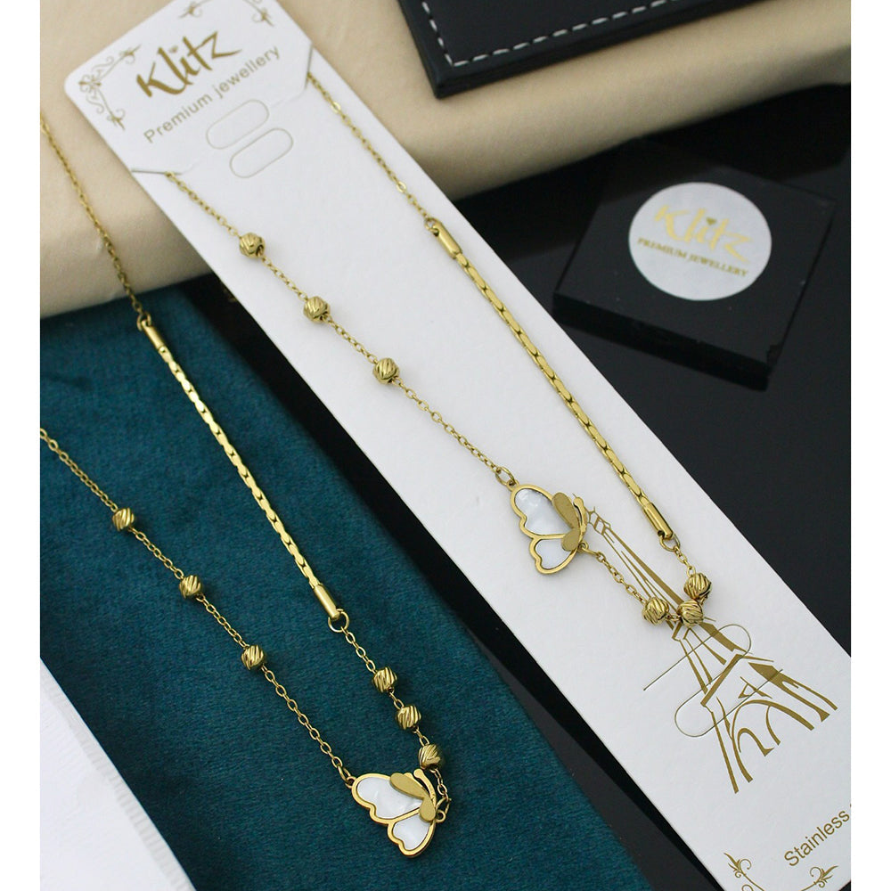 Klitz Minimal Butterfly Charm Snake Chain Necklace ( 1 Piece Only)