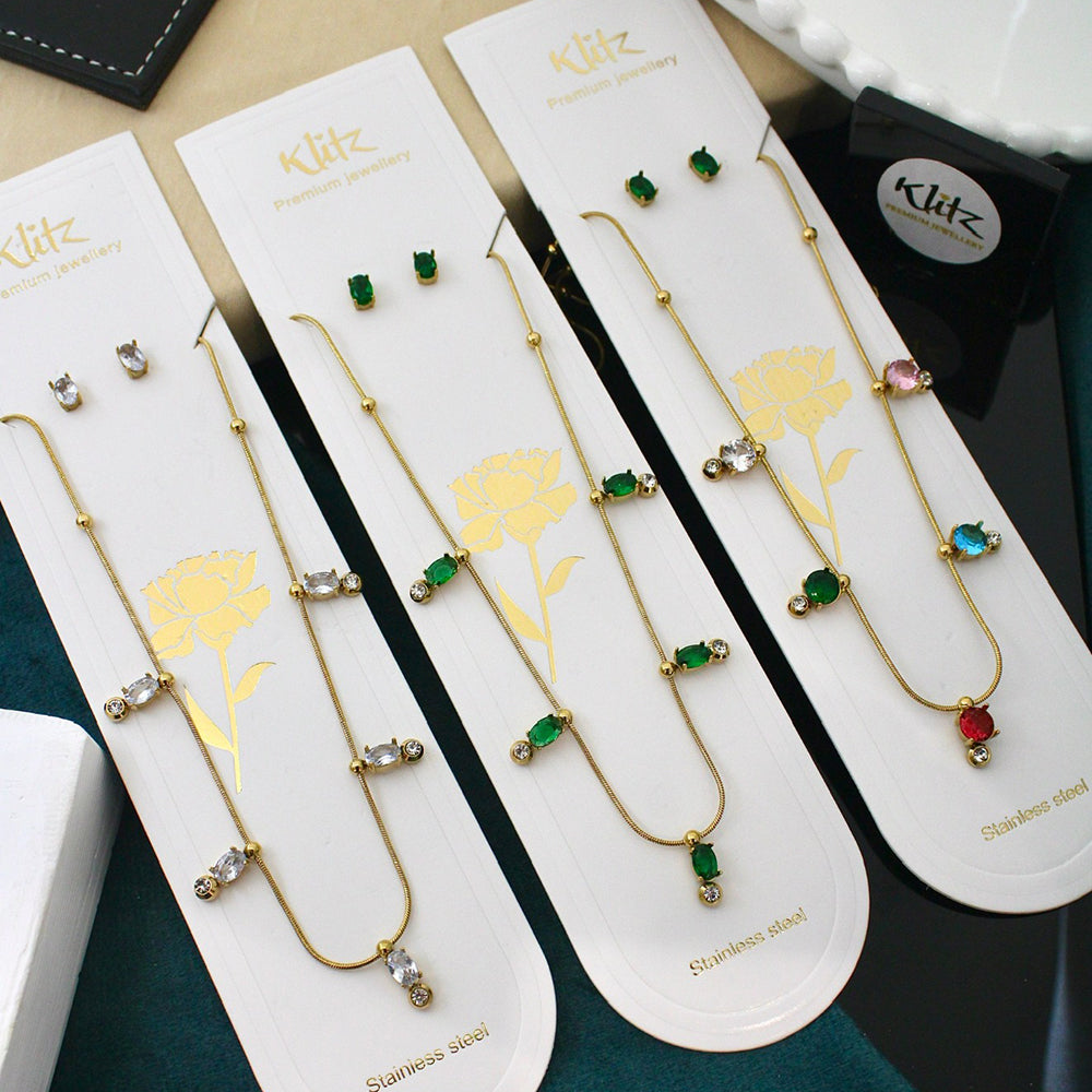 Klitz Sparkling Crystal Stone Necklace  ( 1 Piece Only)