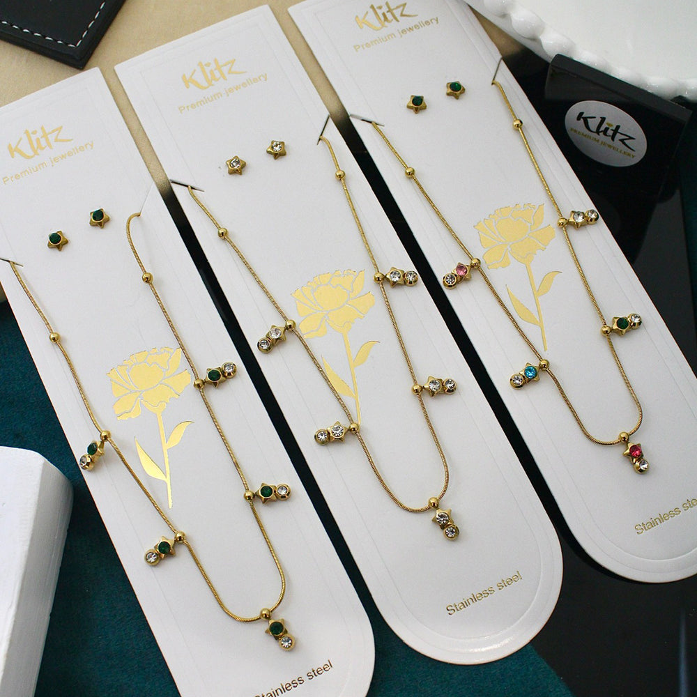 Klitz Sparkling Crystal Stone Necklace  ( 1 Piece Only)