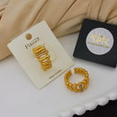 Klitz Minimalist Glossy Gold Austrian Stone Finger Ring