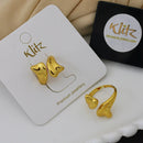 Klitz Minimalist Glossy Gold Statement Ring