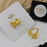 Klitz Minimalist Glossy Gold Statement Ring