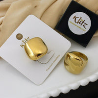 Klitz Minimalist Glossy Gold Statement Ring