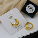 Klitz Minimalist Glossy Gold Statement Ring