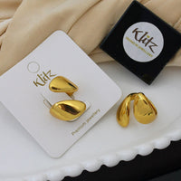 Klitz Minimalist Glossy Gold Statement Ring