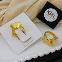 Klitz Minimalist Glossy Gold Statement Ring