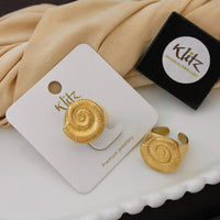 Klitz Minimalist Glossy Gold Statement Ring