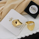 Klitz Minimalist Glossy Gold Statement Ring