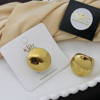 Klitz Minimalist Glossy Gold Statement Ring