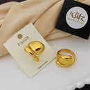 Klitz Minimalist Glossy Gold Statement Ring