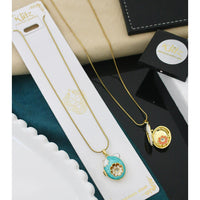 litz Premium Floral Enamel Locket Necklace