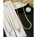 Klitz Classic Crystal Stone Snake Chain Necklace