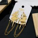 Klitz Stylish Stainless Steel Chain Dangler Earrings