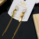 Klitz Stylish Stainless Steel Austrian Stone Chain Dangler Earrings