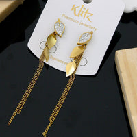 Klitz Stylish Stainless Steel Austrian Stone Chain Dangler Earrings