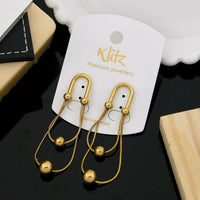 Klitz Stylish Stainless Steel Beads Dangler Earrings