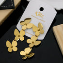 Klitz Modern Stainless Steel Multi-Butterfly Hanging Earrings