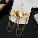 Klitz Stylish Stainless Steel Chain And Beads Dangler Earrings