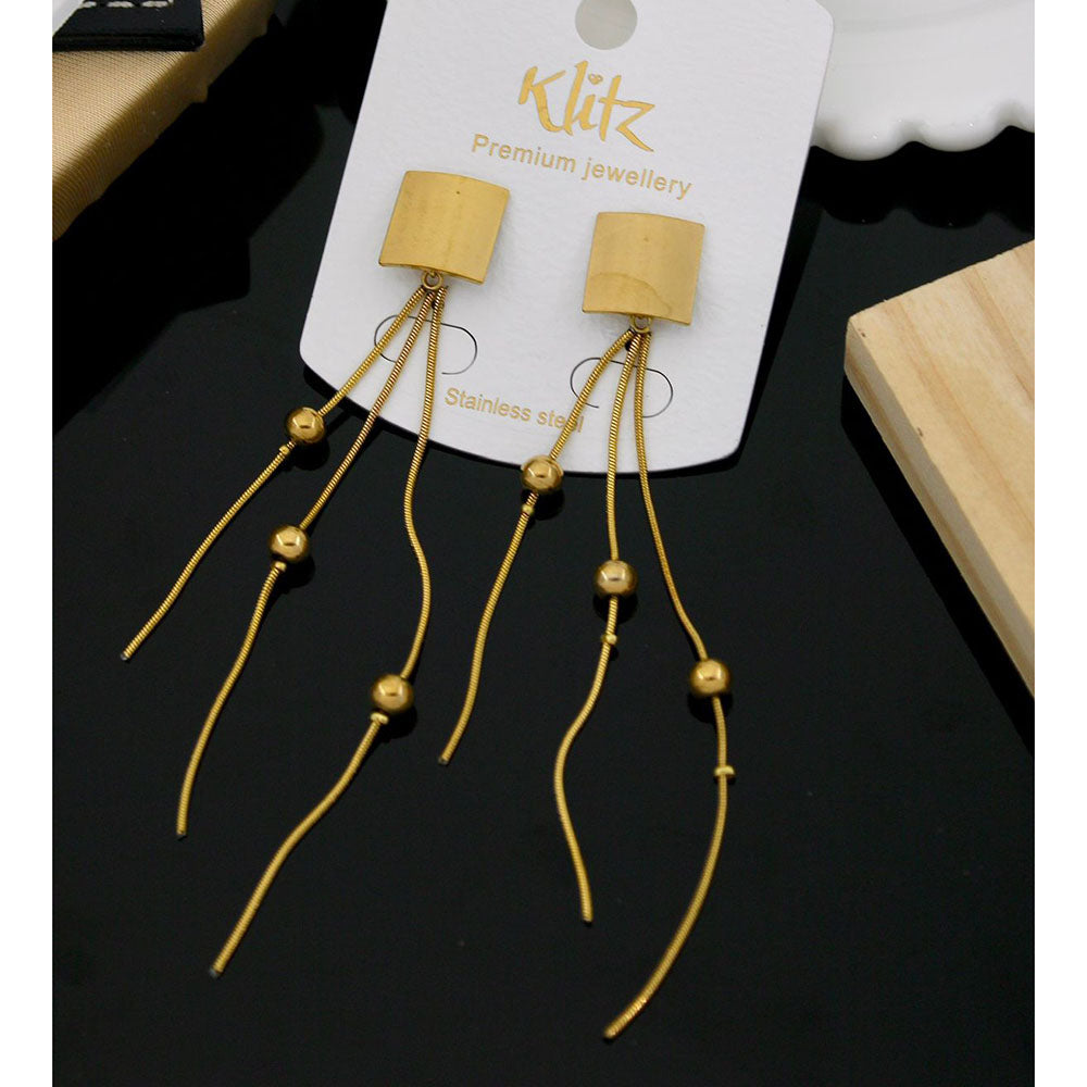 Klitz Stylish Stainless Steel Beads Dangler Earrings