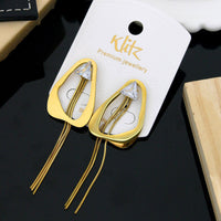 Klitz Stylish Stainless Steel Crystal Stone Dangler Earrings