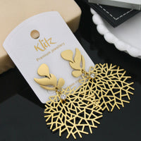 Klitz Stylish Stainless Steel Austrian Stone Dangler Earrings