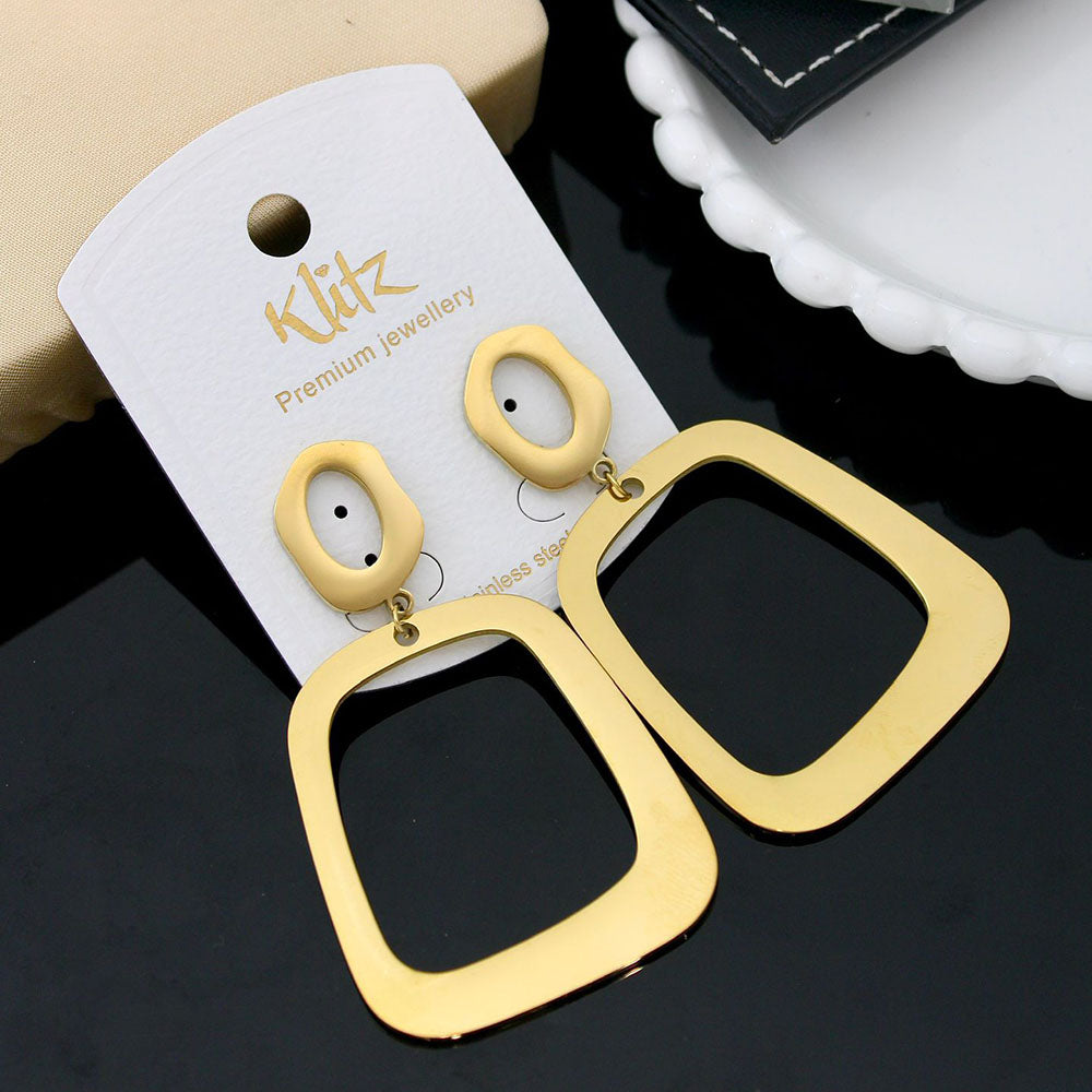 Klitz Stylish Stainless Steel Dangler Earrings
