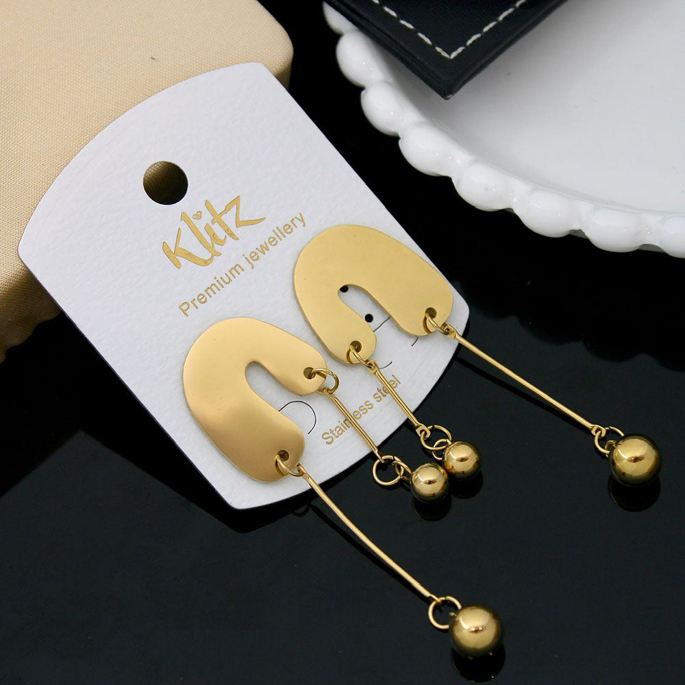 Klitz Stylish Stainless Steel Beads Dangler Earrings