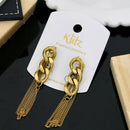 Klitz Stylish Stainless Steel Chain Dangler Earrings