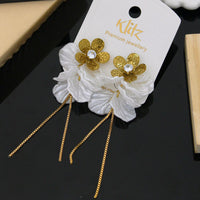 Klitz Stylish Stainless Steel Crystal Stone Dangler Earrings