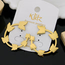 Klitz Modern Stainless Steel Multi-Butterfly Hanging Earrings