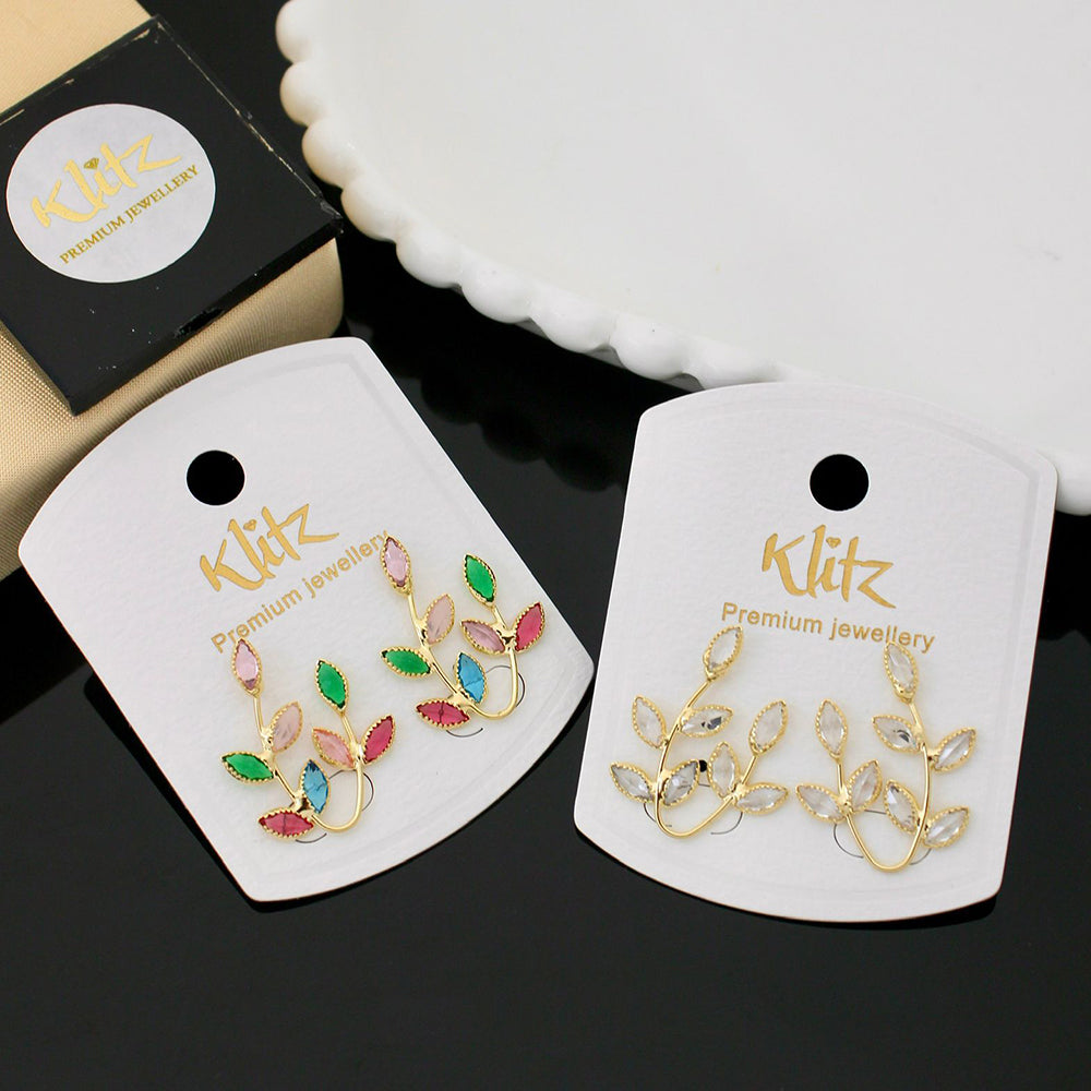 Klitz Shimmering Crystal Stone Stylish Stud Earrings