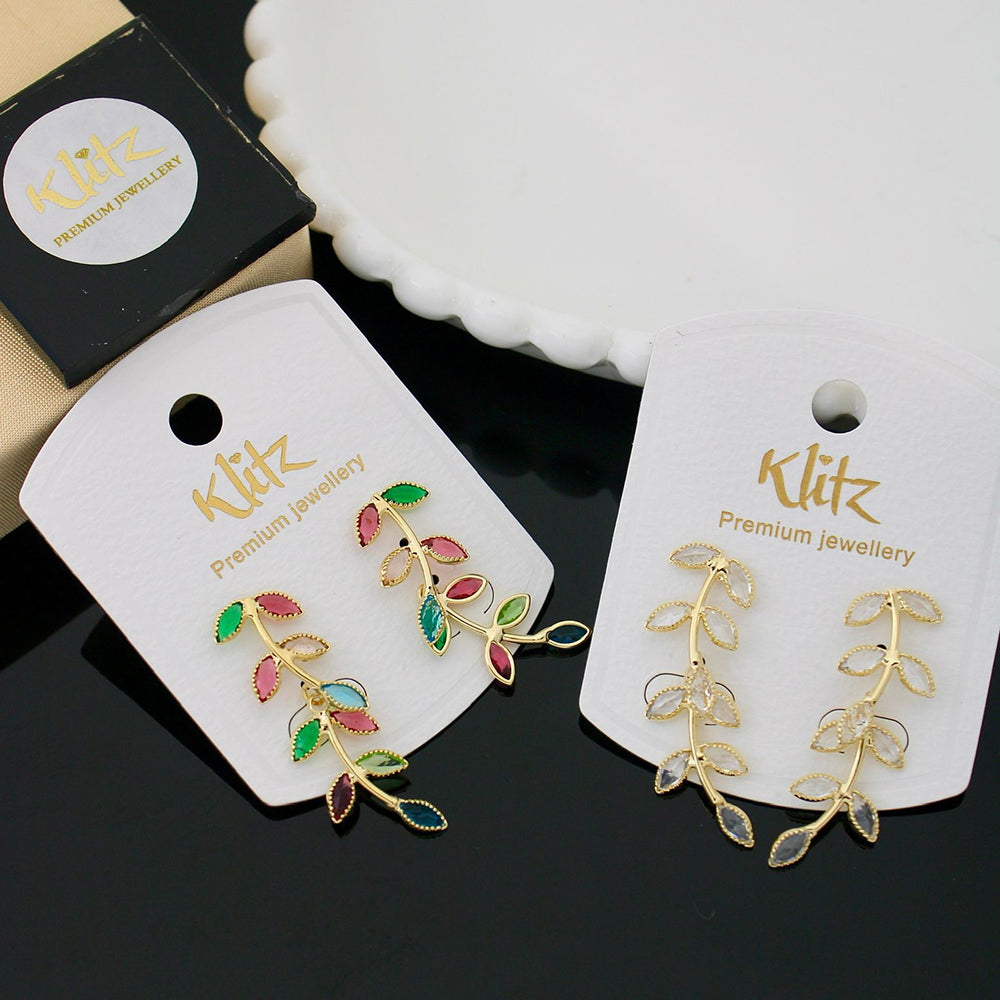 Klitz Shimmering Crystal Stone Stylish Dangler Earrings