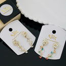 Klitz Shimmering Crystal Stone Stylish Floral Stud Earrings