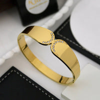 Klitz Sleek Polished Finish Austrian Stone Designer Openable Bracelet