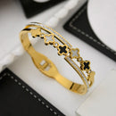 Klitz Elegant Austrian Stone Floral Openable Bracelet