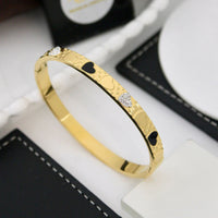 Klitz Sleek Polished Finish Austrian Stone Heart Designer Openable Bracelet