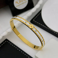 Klitz Elegant Austrian Stone Floral Openable Bracelet