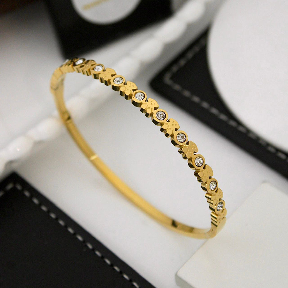 Klitz Cute Teddy Austrian Stone Designer Openable Bracelet
